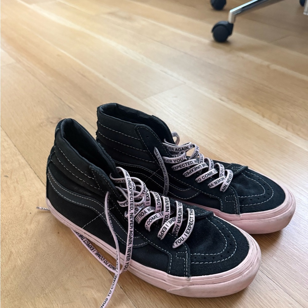 Vans x Dover Street Market Black High-Top Sneakers with Pink Soles